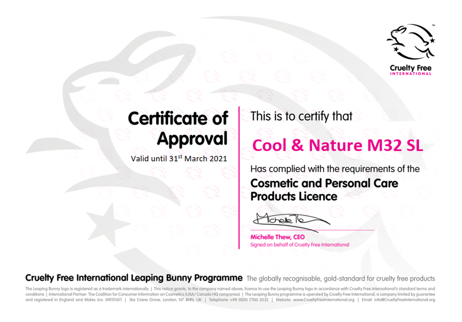 Certificado Cruelty Free